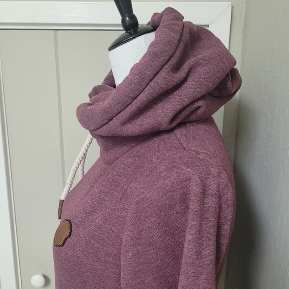 🍂Naketano Darth III Hoodie in Bordeaux Melange Small - Picture 3 of 12